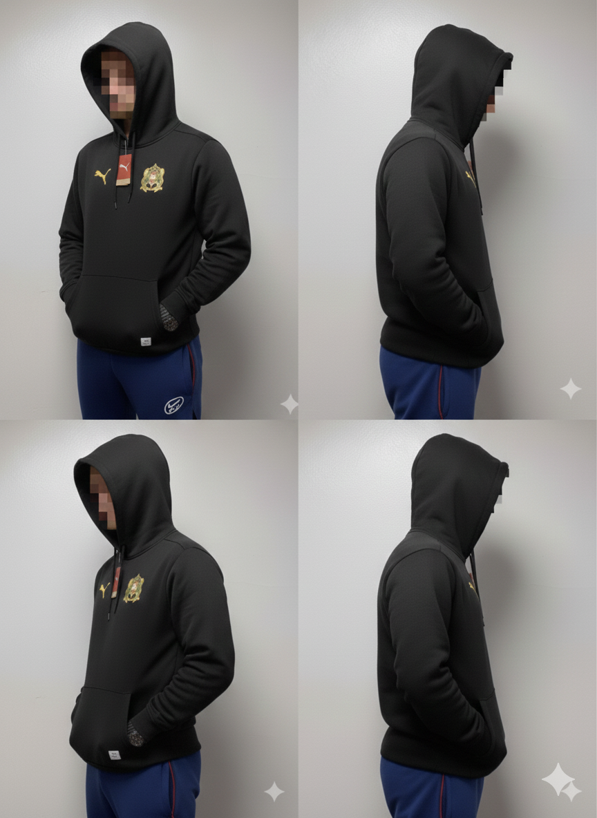 هودي شتوي بولار دافئ بزاف، تصميم مغربي عصري بشعار Morocco 🇲🇦